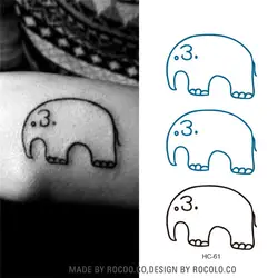 Ежедневно Горячее предложение, интим продукты водостойкие татуировки наклейки Для мужчин и Для женщин мультфильм милый слон узор