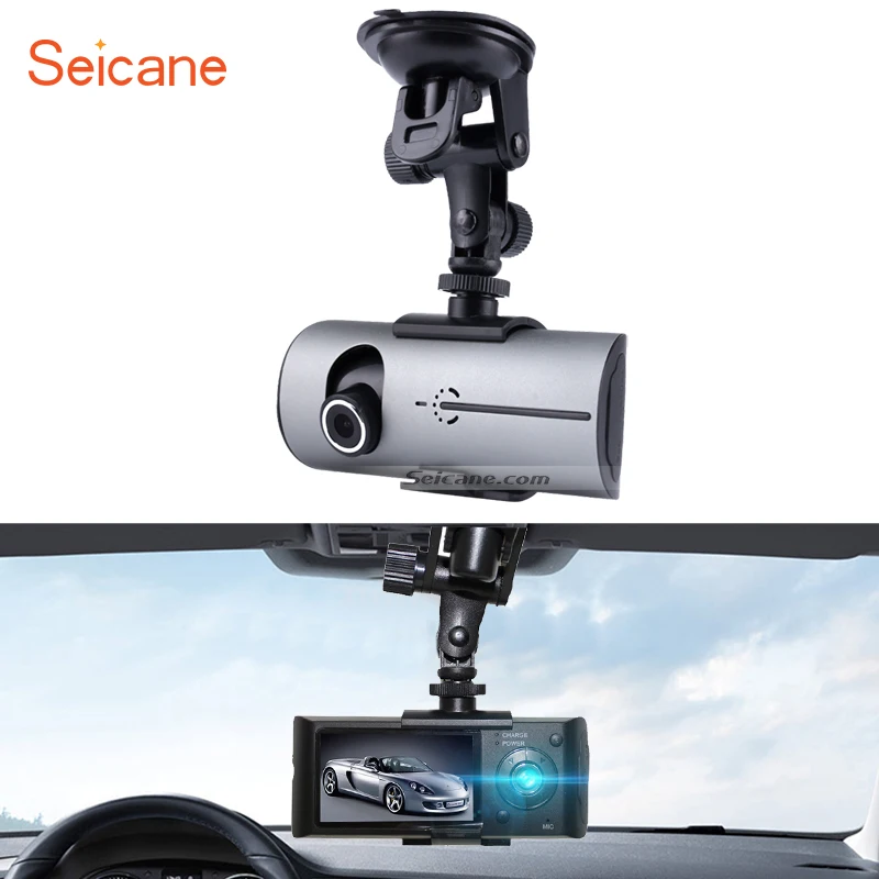 Автомобильная GPS камера Seicane с 2 объективами видеорегистратор HD камерой широким