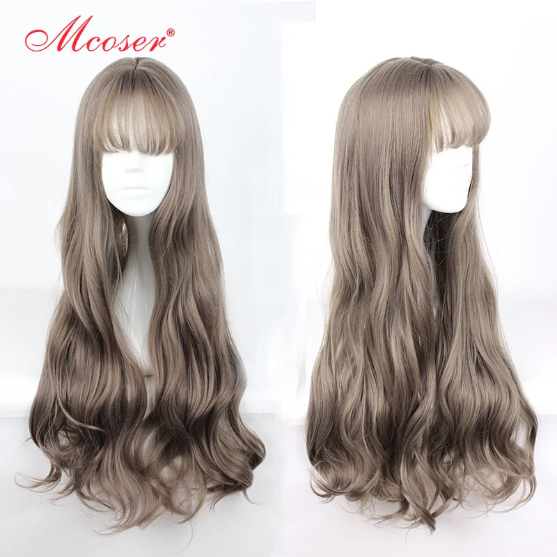 MCOSER 70 см Япония и Южная Корея синтетические волосы Air Bang смешанные цвета Harajuku косплей парик Высокая температура волокна WIG-635M