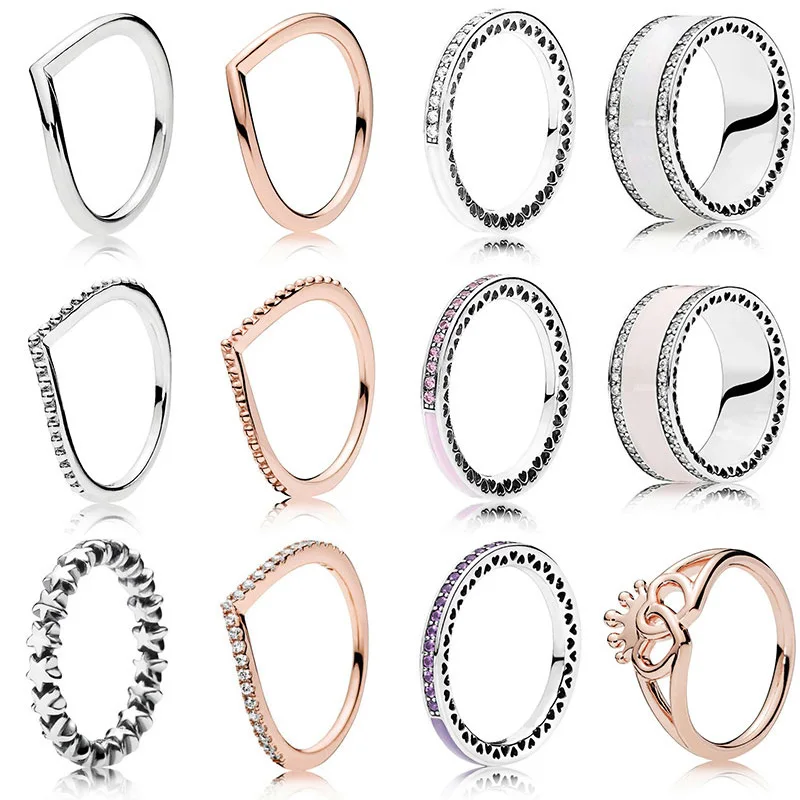 

Classic Silver Rings With Crown Star Drop Oil Crystal Wedding & Party Wide Ring For Women Jewelry