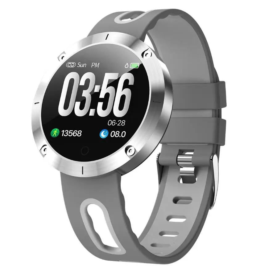 DM58 плюс Смарт-часы Для мужчин IP68 Водонепроницаемый трекер фитнес-активности трекер Smartwatch часы полями для android iphone IOS Телефон - Цвет: Серый
