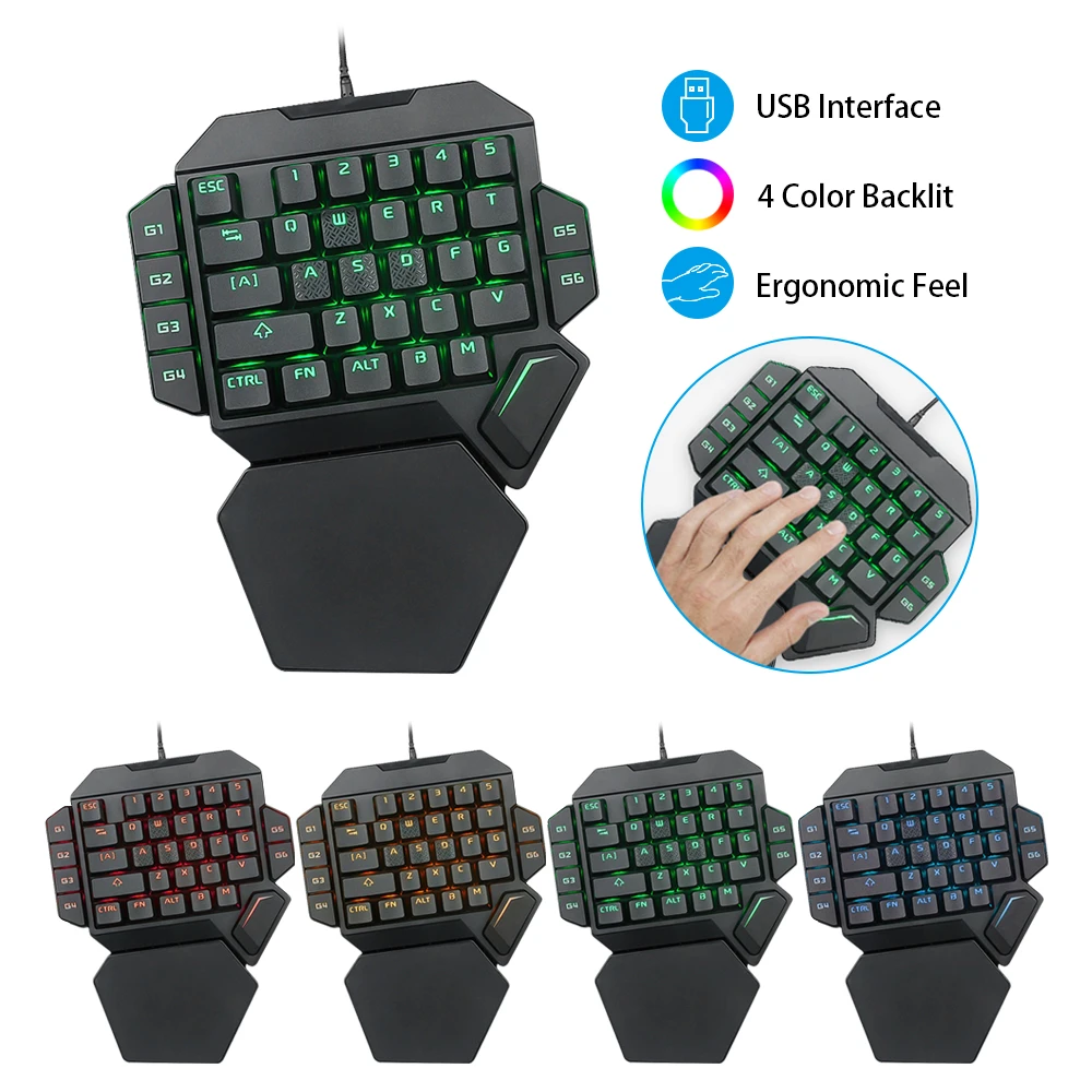 K50 Rgb Wired Gaming Keypad Keyboard 35 Keys Onehanded Blue Switch Led