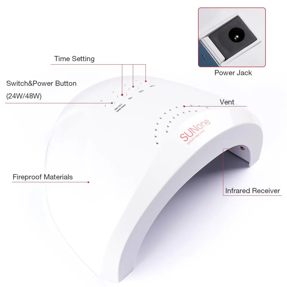 SUNOne/модное изделие 24/48 Вт УФ светодиодная лампа для сушки ногтей УФ-лампа для маникюра маникюрного геля для Лаки сушка для ногтей Гель-лак отверждения