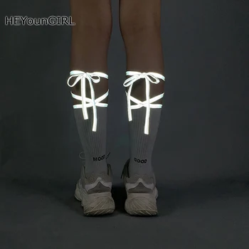 

HEYounGILR Harajuku Funny Short Socks Women Casual Korean Socks Letter Printed Reflecitve Socks Ladies Middle Comfortable Cotton