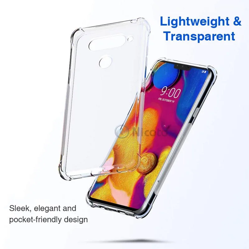 Ultra thin Clear Transparent TPU Silicone Case For LG V50 V40 V30 G8 V35 ThinQ V20 K11 plus Phone back cover for LG G7 Q9 Q6 G6