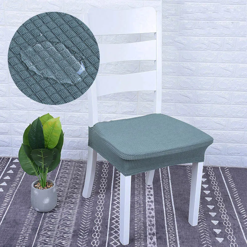 

Water Proof Dining Room Backless Chair Covers Elastic Spandex Bar Stool Covers Anti-Dust Chair Protector Solid Color Seat Case