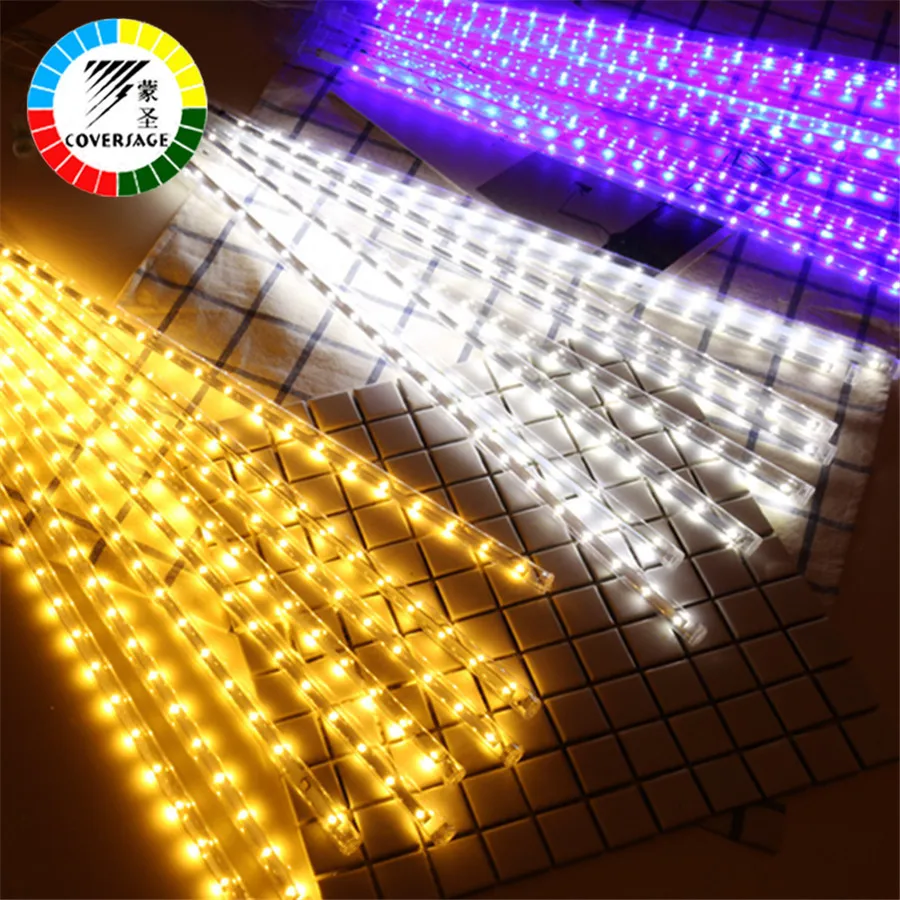 Coversage Led 30 cm 50 cm de lluvia de meteoros tubo Garland árbol de Navidad Luces de Navidad al aire libre Luces de hadas cadena de Coversage Led 30 cm 50 cm de lluvia de meteoros tubo Garland árbol de Navidad Luces de Navidad al aire libre Luces de hadas cadena de