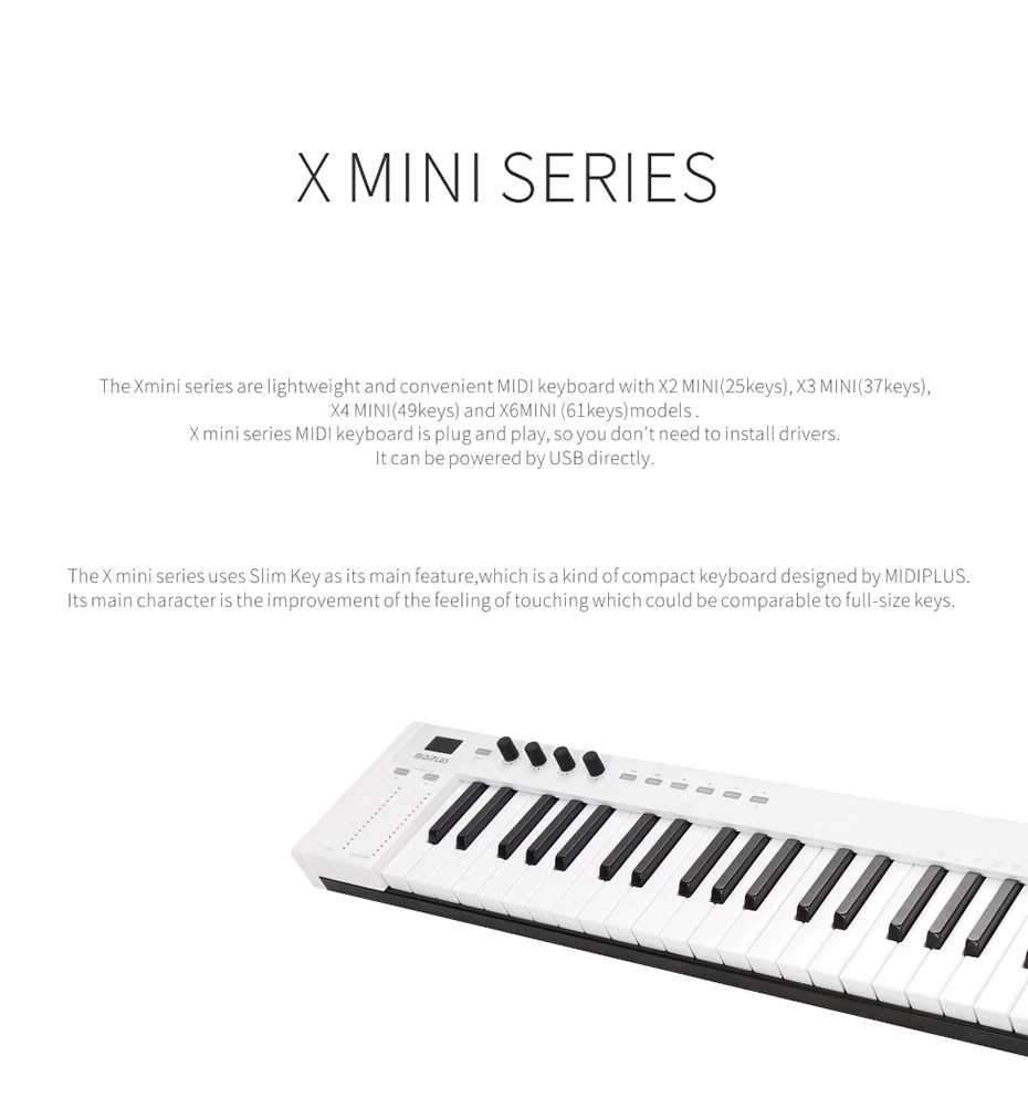 MIDIPLUS MIDI контроллер клавиатуры X2/X3/X4/X6mini 25/37/49/61-ключ USB Профессиональный альт саксофон музыкальные инструменты портативная клавиатура