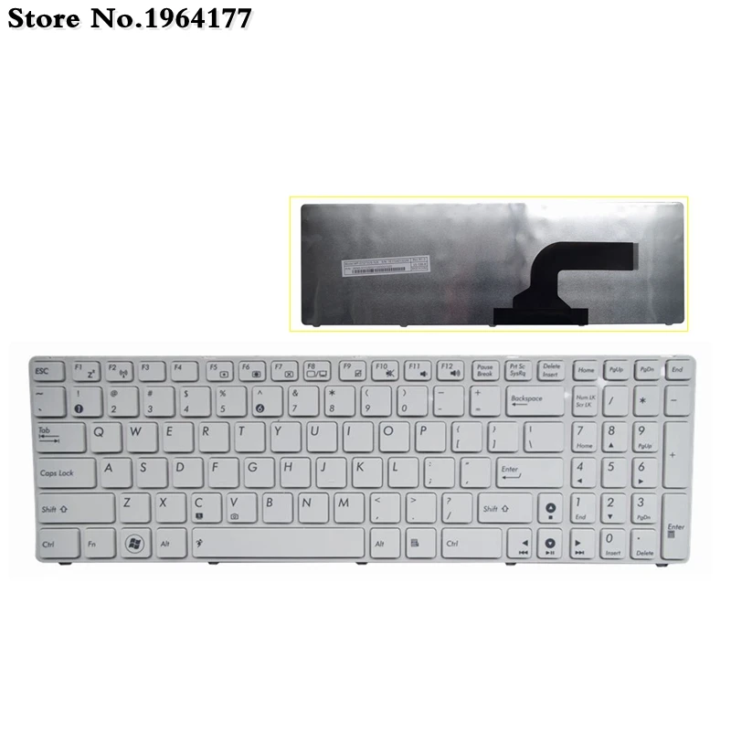 

NEW White US Layout Laptop Keyboard for Asus X72JT X72JK X72JR X72JT X72JU N61 N61J N61Ja N61Jq N61Jv U50 U50A U50F U50V