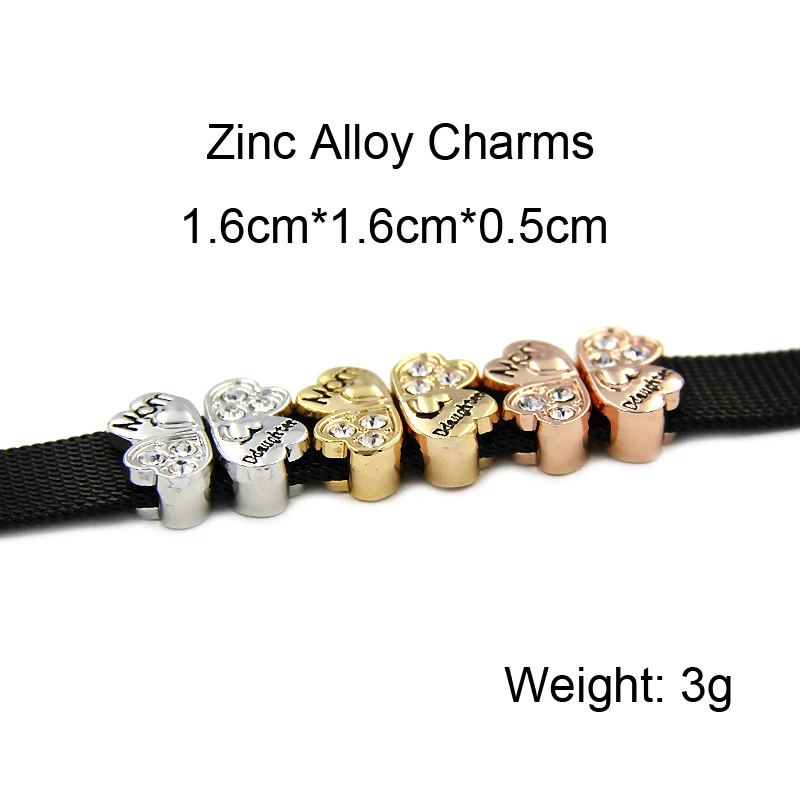YUKAM Moon Star Mother Daughter Basketball World Map Life Tree Four Leaf Clover Slide Charms Keeper for Bracelets Jewelry Making