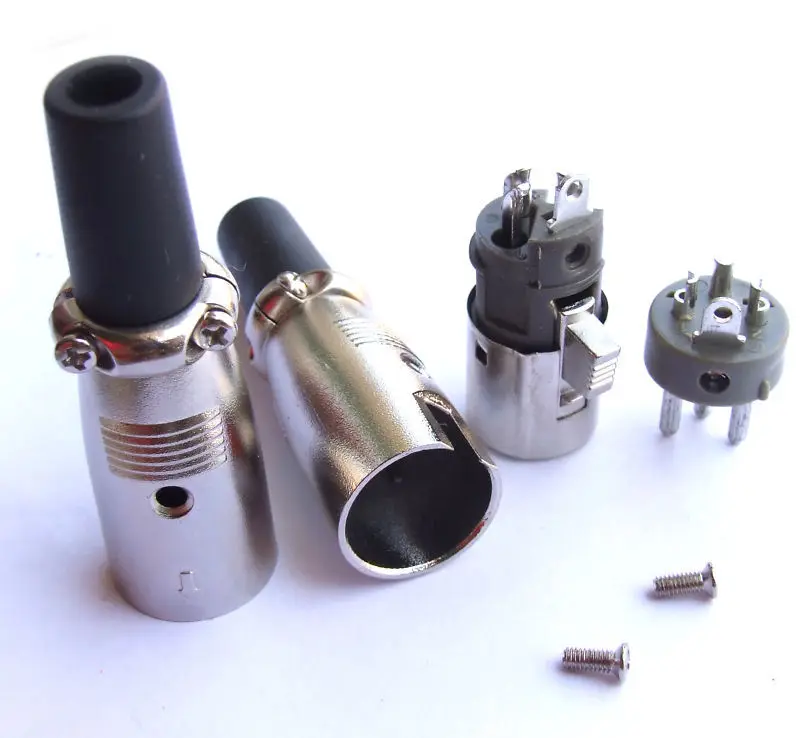 

2set 2 Male XLR Pedal PLUG + 2 XLR Female MIC Plug Adapter 3 pins xlr connector
