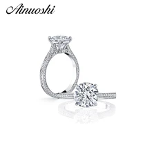 925 Sterling Silver Luxury Wedding Anniversary Engagement Ring 3 Carat Created Sona NSCD Jewelry Band Free Shipping