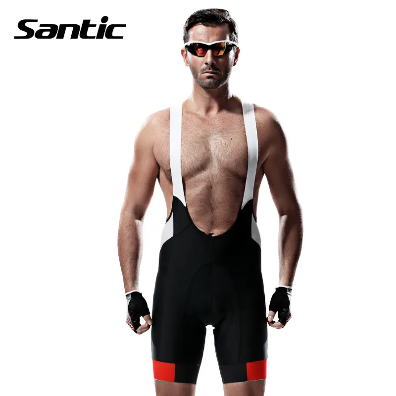 Santic Men Cycling Bib Shorts MTB Padded Breathable Mesh Mountain Road Bicycle Bike Short Cycling Bib Short mtb Ciclismo - Цвет: M5C05049H