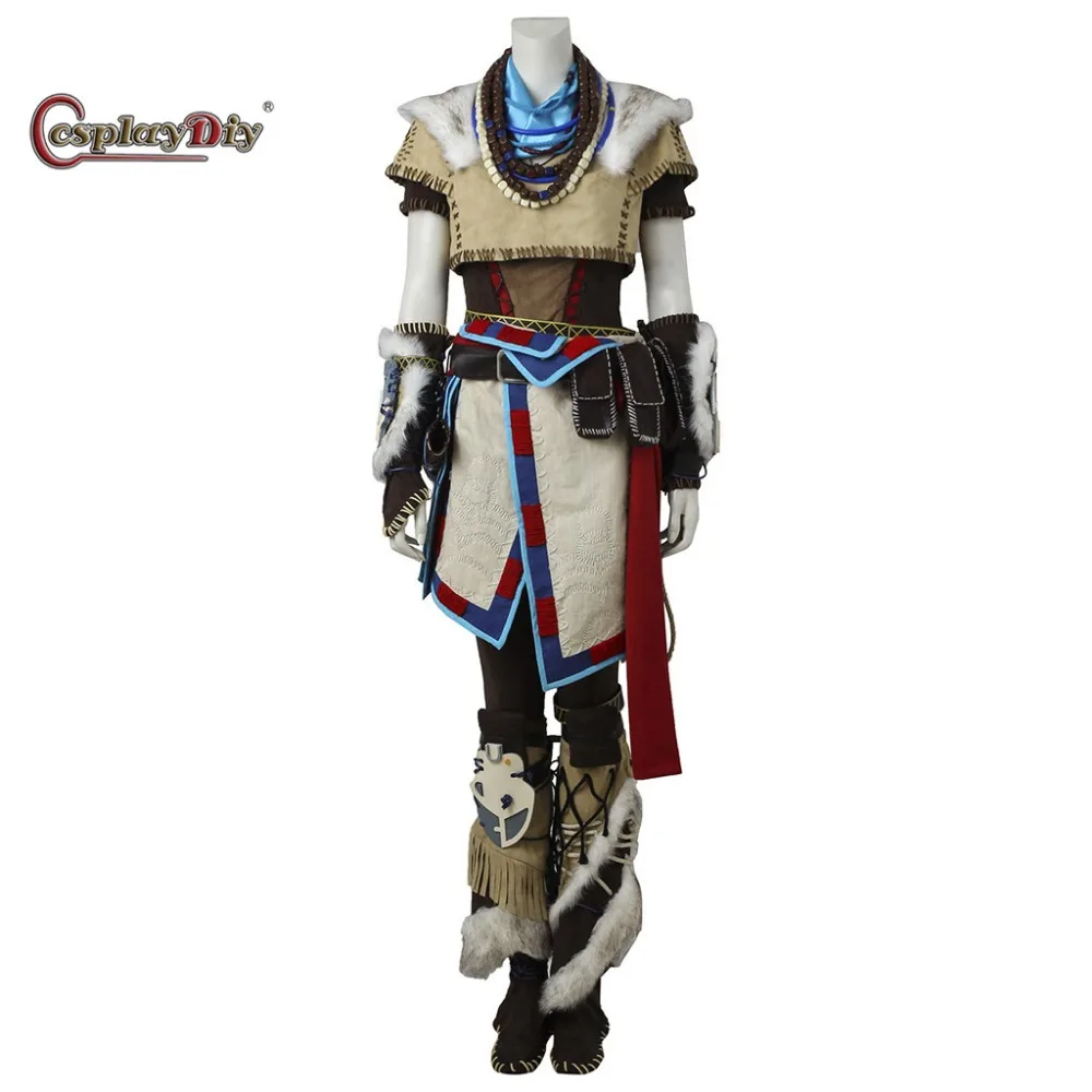 CosplayDiy Horizon Zero Dawn Aloy Cosplay Costume Adult Women Halloween Outfit Fut set Custom Made | Тематическая одежда и