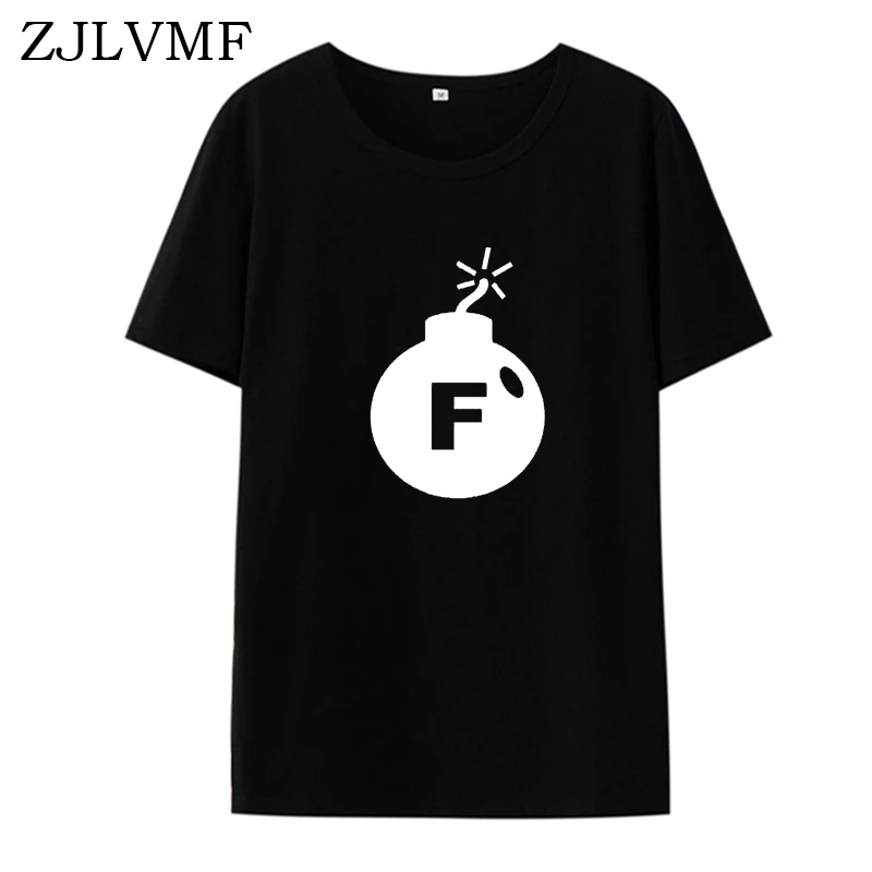 Женская футболка с круглым вырезом Zjlvmf F Bomb хлопковая хипстерская Футболка