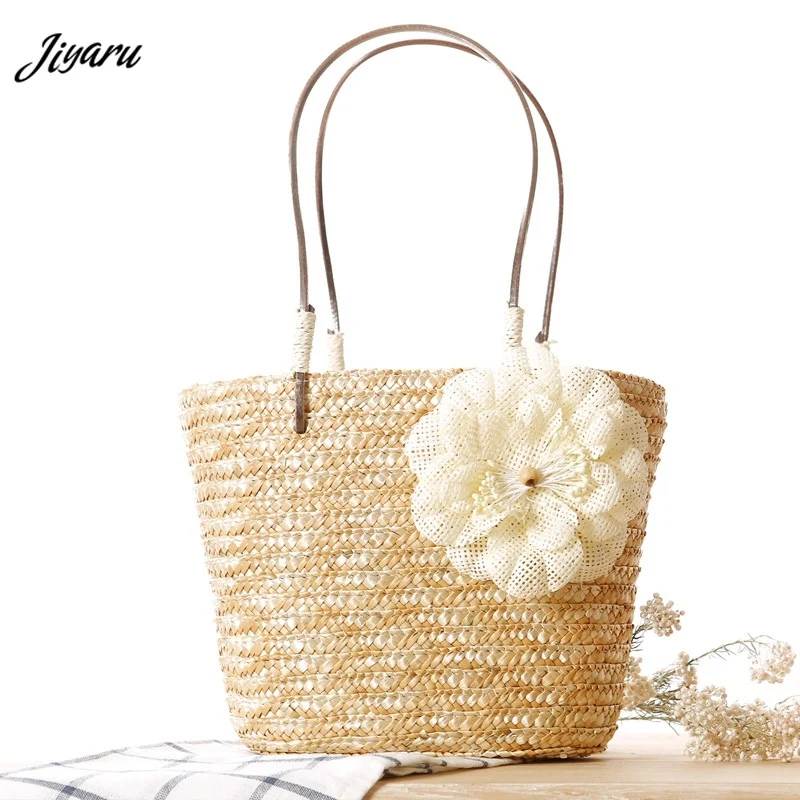 

Fashion New Women Shoulder Bags Flower Girls Straw Handbags Summer Ladies Beach Bags Female Woven Bag Travel Handbag Totes