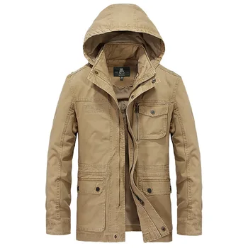 

New Fashion Winter Military Jackets Men Cotton Coat Hooded Windbreaker Spring Autumn Casual Parka Male Clothing Army Green Black