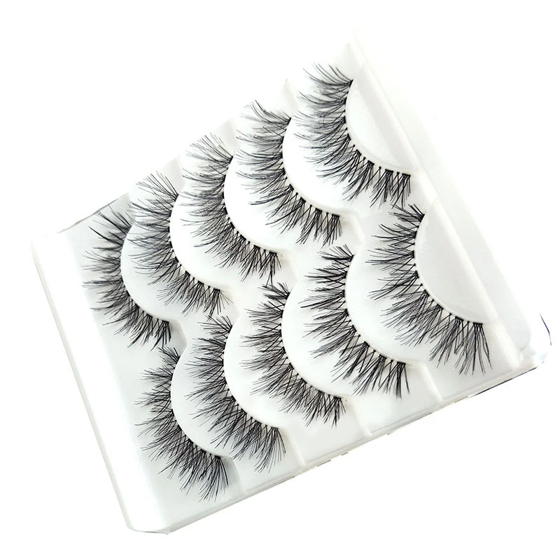 

5 Pairs/set Long Wispy False Eyelashes Natural Black False Eyelashes Full Strip Lashes Handmade Eye Extension Makeup Tools 29