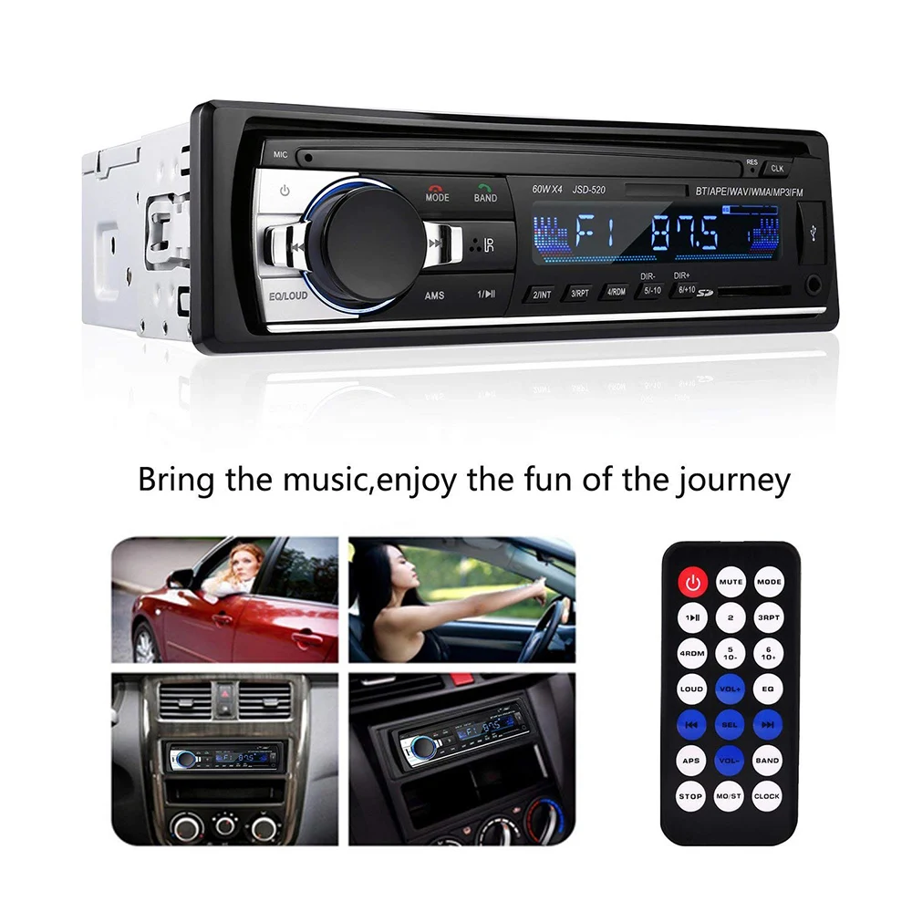 Автомагнитола Автомобильный цифровой медиа mp3-плеер стерео приемник со встроенным Bluetooth Hands-Free Вызов 1 din USB AUX SD карта вход