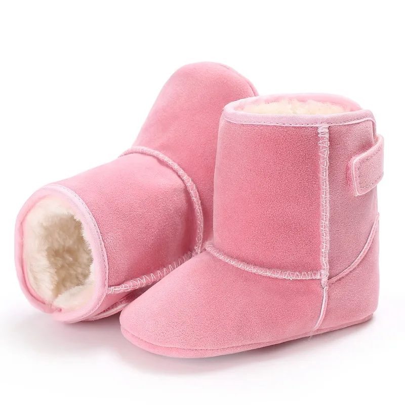 Классическая обувь для маленьких девочек; сезон осень-зима; плюшевые толстые теплые зимние ботинки; детская однотонная обувь в простом стиле