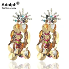 ADOLPH, модный бренд, блестки, ручная работа, кристалл, кисточка, женские серьги-гвоздики, женское очарование, Длинные ювелирные аксессуары, ⑤ серёжки, новинка