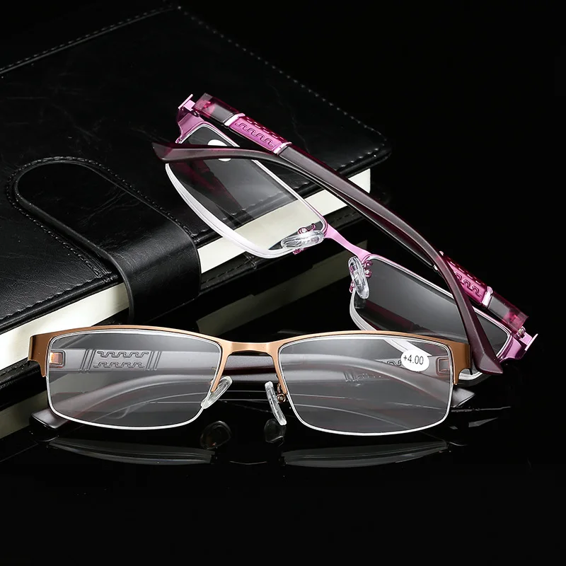 

Vintage Half frame metal Fashion Men Reading Glasses Presbyopia Eyeglasses 1.0 To 4.0 8015