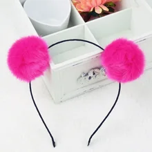 

Colorful Imitation Rabbit Hair Pompom Hairbands For Kids Hair Accessories Girls Headbands Festival Party Headdress Head Hoop