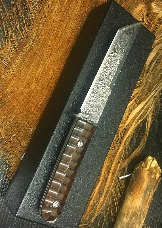Тактический нож для кемпинга в японском стиле из дамасской стали G10G со стальным
