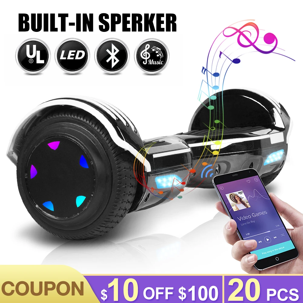 6.5 Inch Hoverboard Electric Scooters Smart Electric Skateboard Self Balance Scooter Bluetooth Speaker LED Hover Board Oxboard