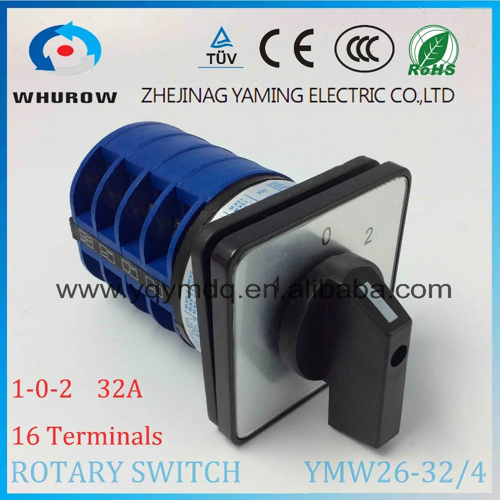 

LW26 YMW26-32/4 Rotary switch 3 postion 690V 32A 4 pole 16 terminal screw selector universal changeover cam main switch