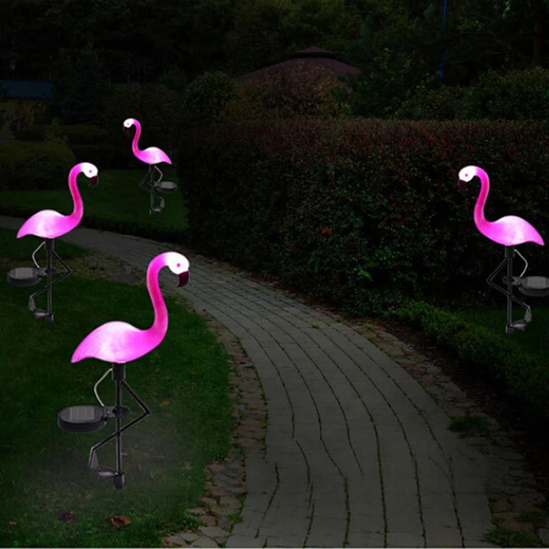 

Solar Flamingo Light LED 3Pcs/lot LED Solar Garden Waterproof Solar Nightlight For Garden Decoration Solar Panel Lawn Lighting