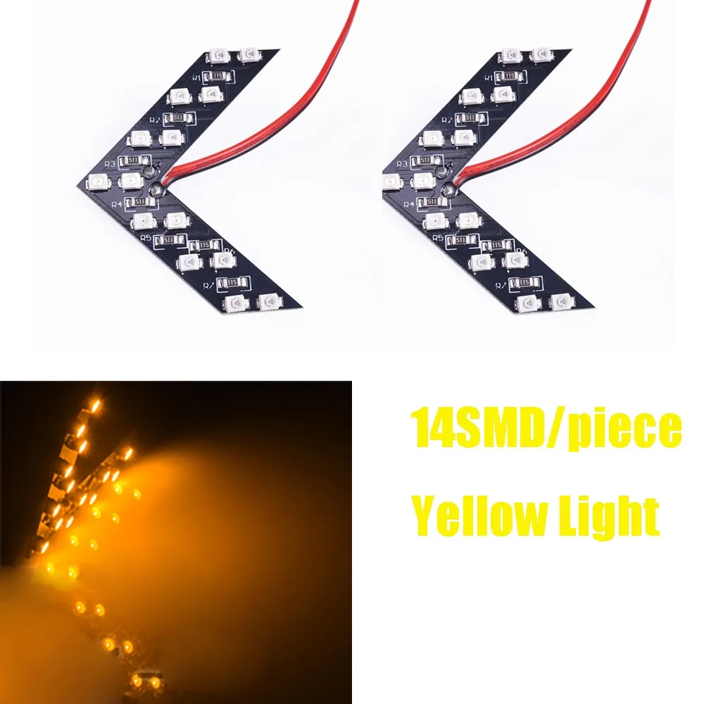 Leadtops 2 шт./лот 14 SMD LED Arrow Панель для автомобилей зеркало заднего вида Индикатор указатель поворота автомобиля светодиодная Зеркало заднего