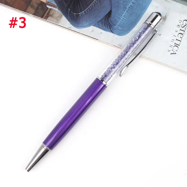 18 цветов кристальная шариковая ручка модный креативный стилус для письма канцелярская ручка для офисов и школ шариковая ручка черный синий 1,0 мм - Цвет: 3
