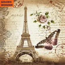 European France Paris Eiffel Tower Printed Polyester Waterproof Shower Curtain Copper Buttonhole Bathroom Products Home Decor waterproof eiffel tower floral polyester shower curtain