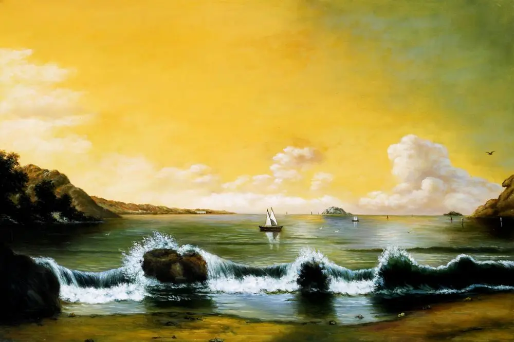 

100% Hand Made Landscape Painting for Office Decoration Painting Rio de Janeiro by Martin Johnson Heade High Quality