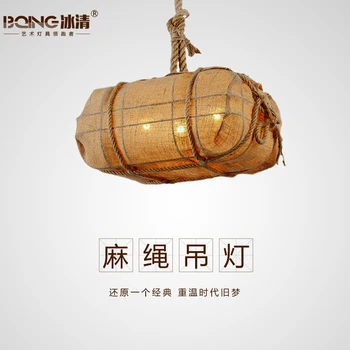 

Loft industrial style rope bag American country personality bar pendant light