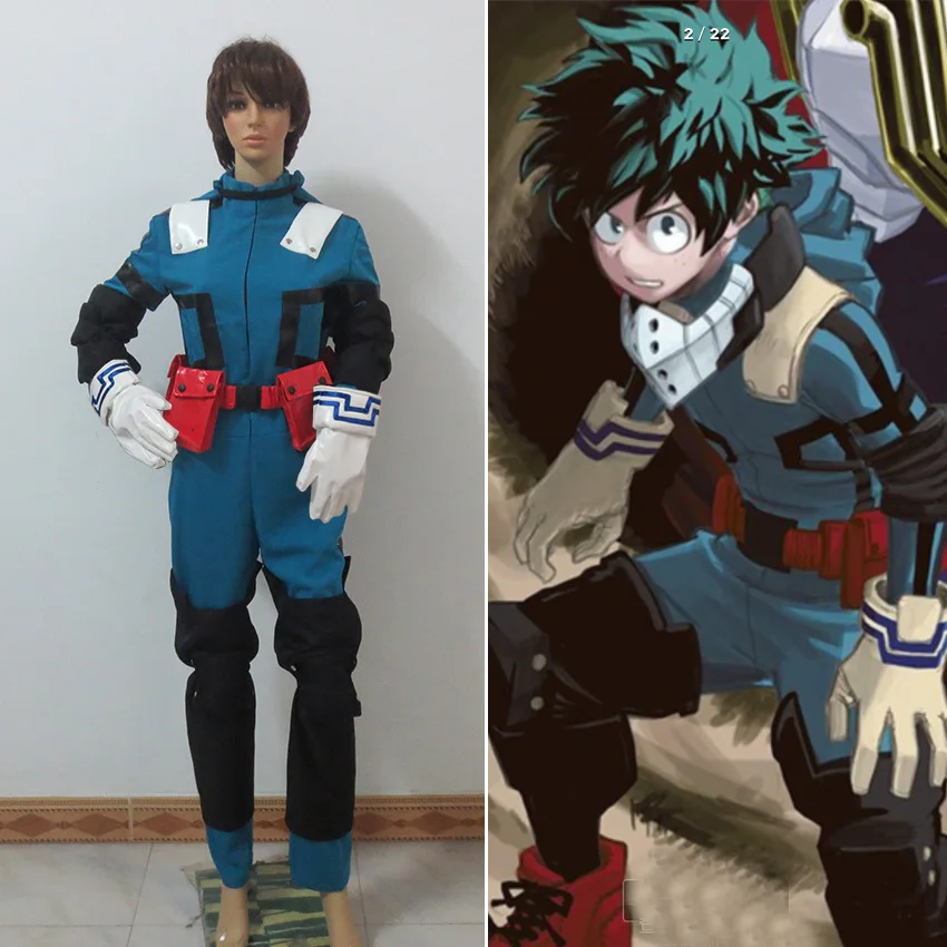 Midoriya Izuku Battle Uniform Halloween Christmas Party Uniform Cosplay Costume Customize Any Size