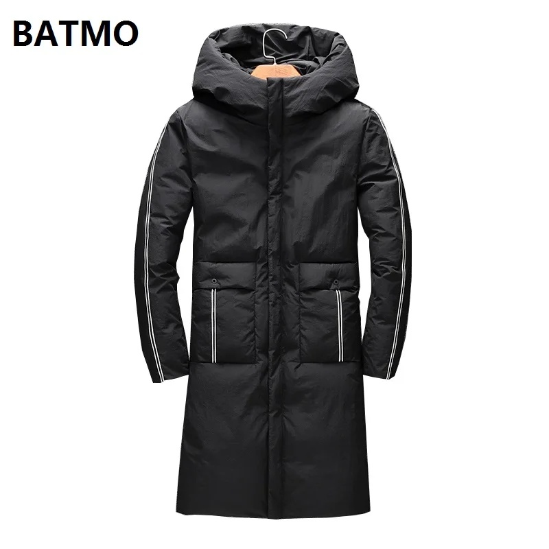 BATMO 2018 новые зимние высокого качества Повседневная 80% белая утка вниз куртки с капюшоном мужские зимние парки, мужские пальто плюс размер 1853