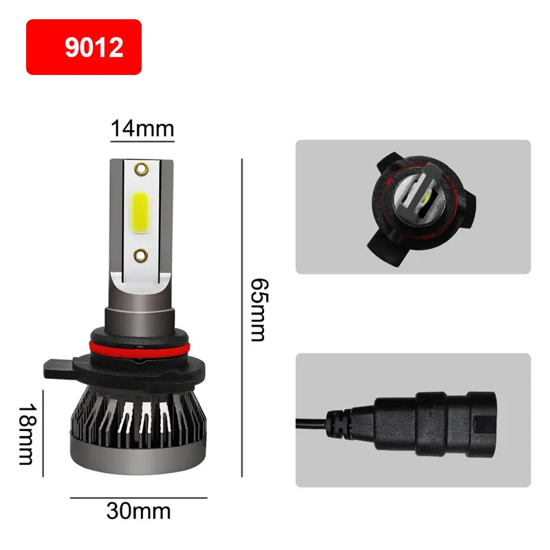 2 шт. H4 H7 светодиодный автомобилей головной светильник мини-лампа H1 H11 комплект фар 9005 HB3 9006 HB4 9012 6000 К туман светильник лампы 12V светодиодный лампы 36 Вт 8000LM