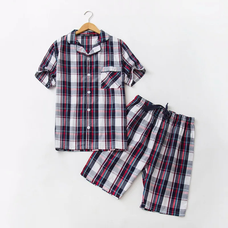 Pijamas para Hombres Conjunto De Algod/ón De Pijamas Unisex Camiseta con Parte Superior e Inferior Mangas Cortas Y Pantalones