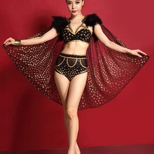 Новинка, женская сексуальная модная кружевная черная блестящая ткань со стразами, комплект для певицы, костюм ds dj, костюмы, бюстгальтер, короткая сценическая одежда