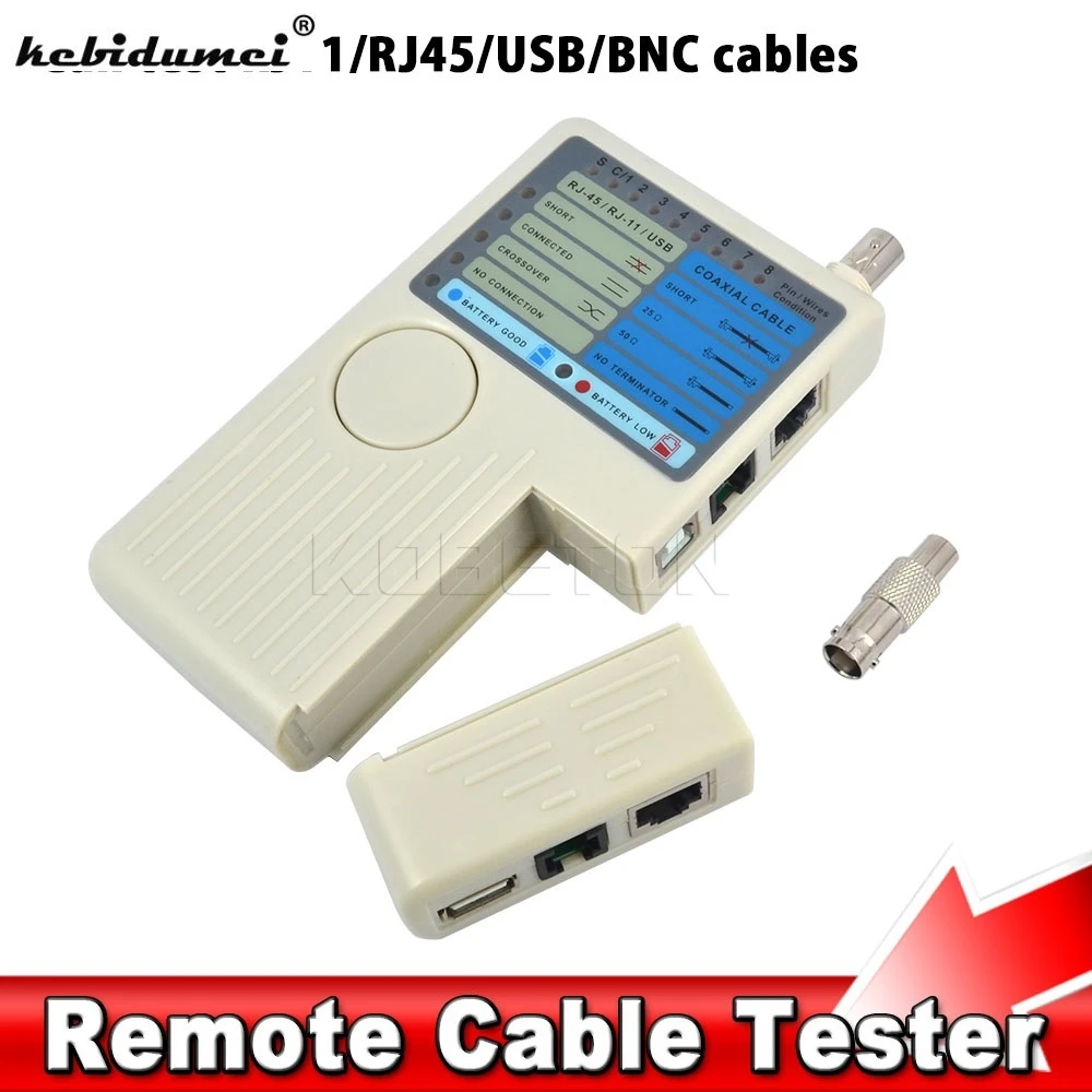 Remote RJ11 RJ45 USB BNC LAN Network Cable Tester Meter for UTP STP LAN