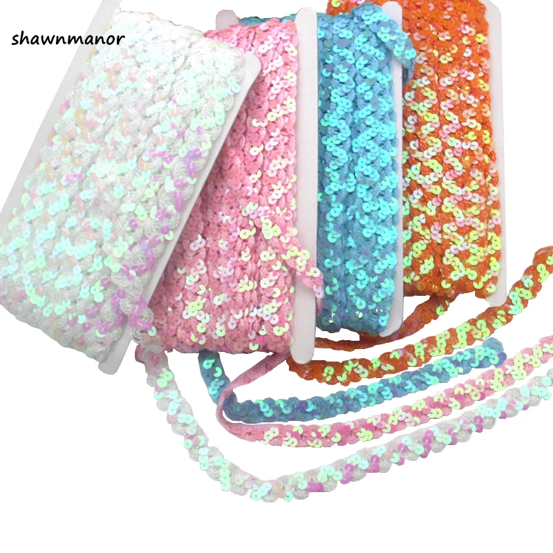 

1.5CM Sparkly Beaded Sequined Trim Lace Ribbon For DIY Stage Dance Performances 12Meters Per Lot