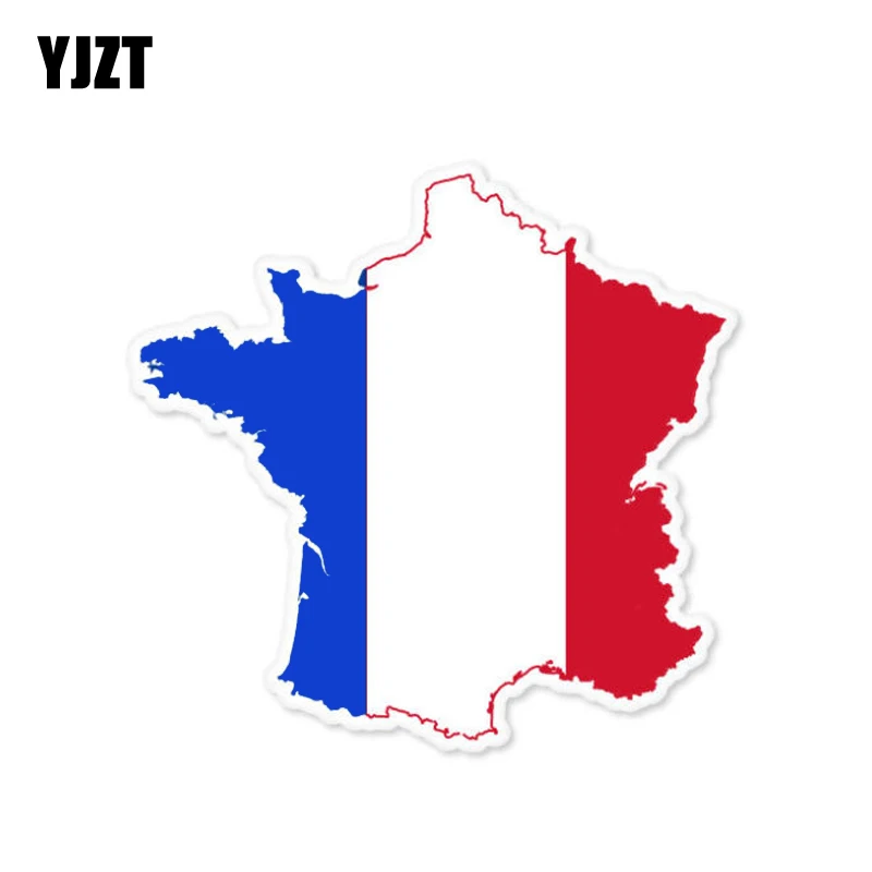 

YJZT 11.1CM*10.7CM France Map Flag Car Sticker Accessories Window Decal 6-0809