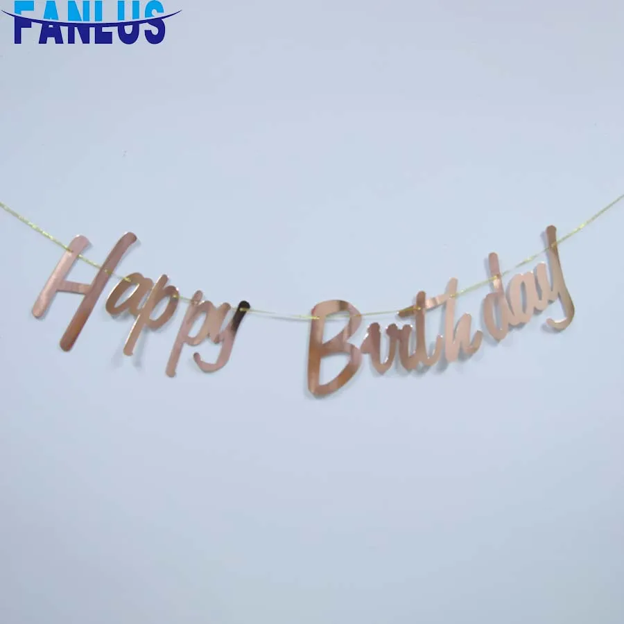 

3pcs/lot Happy Birthday Banner Gold Color Baby Shower Boy Girl First Birthday Decoration Anniversaire Candy Bar 1st Birthday