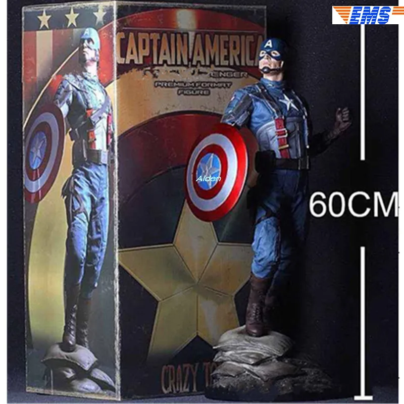

24" Avengers Infinity War Superhero Collective Edition 1/4 Captain America Steven Rogers PVC Action Figure Toy BOX 60 CM Z309