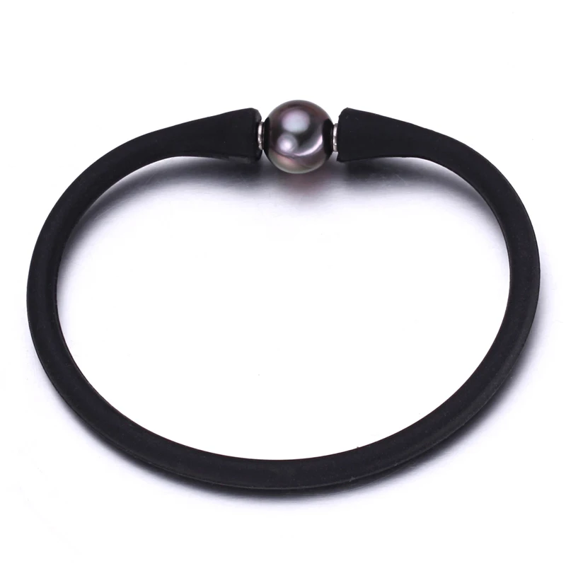 Настоящий натуральный черный жемчуг браслеты для мужчин, большой настоящий жемчуг Таити Браслет мужские ювелирные изделия