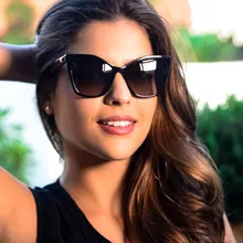 HBK Винтаж Роскошные кошачий глаз солнцезащитные очки Modis Óculos де золь Для женщин Брендовая Дизайнерская обувь солнцезащитные очки UV400 прозрачные линзы