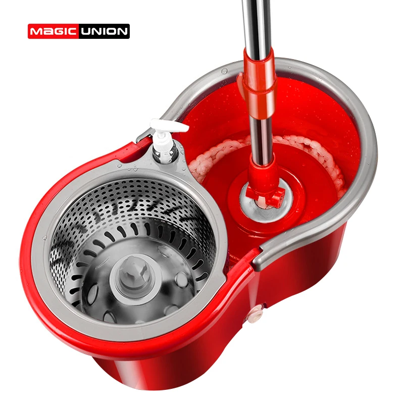 MAGIC UNION Metal Basket Mop Dual drive Hand Pressure Mop Bucket Home