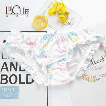 

Leechee Japanese briefs milk silk panties cartoon printing cherry briefs young girl comfortable cute underwear student panties
